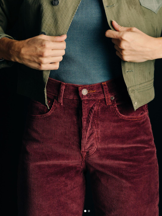 imogene + willie Amelia Corduroy Pant Burgundy 26 - Picture 2 of 6